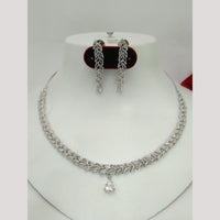 Manisha Jewellery Silver Plated American Daimonds Necklace Set