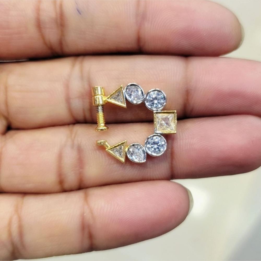 Manisha Jewellery 2 Tone Plated Austrian Stone Nose Ring