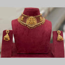 Manisha Jewellery Gold Plated Pota Stone And Beads Temple Choker Necklace Set