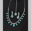 Manisha Jewellery Silver Plated American Diamonds Necklace Set