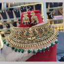 Manisha Jewellery Gold Plated Pota Stone And Beads Choker Necklace Set