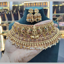 Manisha Jewellery Gold Plated Pota Stone And Beads Choker Necklace Set