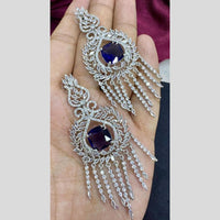 Manisha Jewellery Silver Plated American Diamond Dangler Earrings