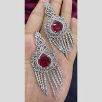 Manisha Jewellery Silver Plated American Diamond Dangler Earrings