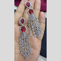 Manisha Jewellery Silver Plated American Diamond Dangler Earrings