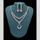 Manisha Jewellery Silver Plated American Diamonds Necklace Set