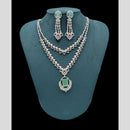 Manisha Jewellery Silver Plated American Diamonds Necklace Set