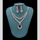 Manisha Jewellery Silver Plated American Diamonds Necklace Set