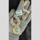 Manisha Jewellery Gold Plated Pota Stone And Pearl Necklace Set