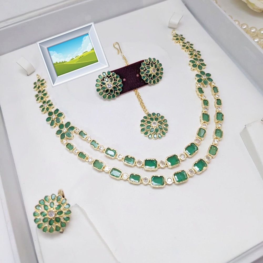 Manisha Jewellery Gold Plated Crystal Stone Necklace Set 