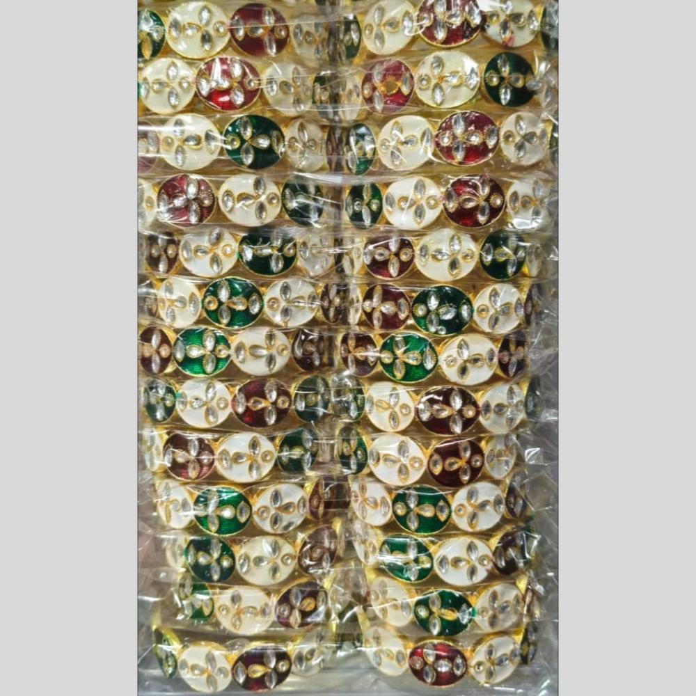 Manisha Jewellery Gold Plated Kundan Stone And Meenakari Bangles Set 