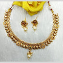 Manisha Jewellery Gold Plated Pota Stone And Pearl Necklace Set