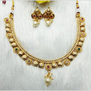 Manisha Jewellery Gold Plated Pota Stone And Pearl Necklace Set