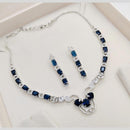 Manisha Jewellery Silver Plated American Diamonds Necklace Set