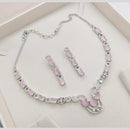Manisha Jewellery Silver Plated American Diamonds Necklace Set