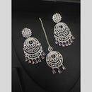Manisha Jewellery Silver Plated American Diamond Dangler Earrings