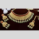 Manisha Jewellery Gold Plated Pota Stone Choker Necklace Set