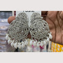 Manisha Jewellery Rhodium Plated Shiny Austrian Stone And Pearl Dangler Earrings