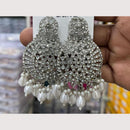 Manisha Jewellery Rhodium Plated Shiny Austrian Stone And Pearl Dangler Earrings