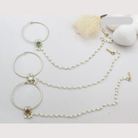 Manisha Jewellery Designer Kundan And Pearl Nose Ring