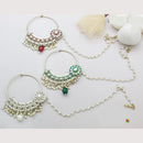 Manisha Jewellery Designer Kundan And Pearl Nose Ring