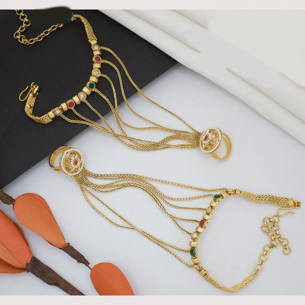 Manisha Jewellery Classic Traditional Pota And Pearl Hand Harness