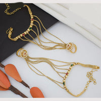 Manisha Jewellery Classic Traditional Pota And Pearl Hand Harness