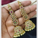 Manisha Jewellery Traditional Twist Austrain Stone And Pearl Jhumki Earrings With Kanchain