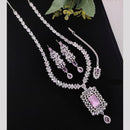 Manisha Jewellery American Diamond Necklace Set with Teardrop Earrings