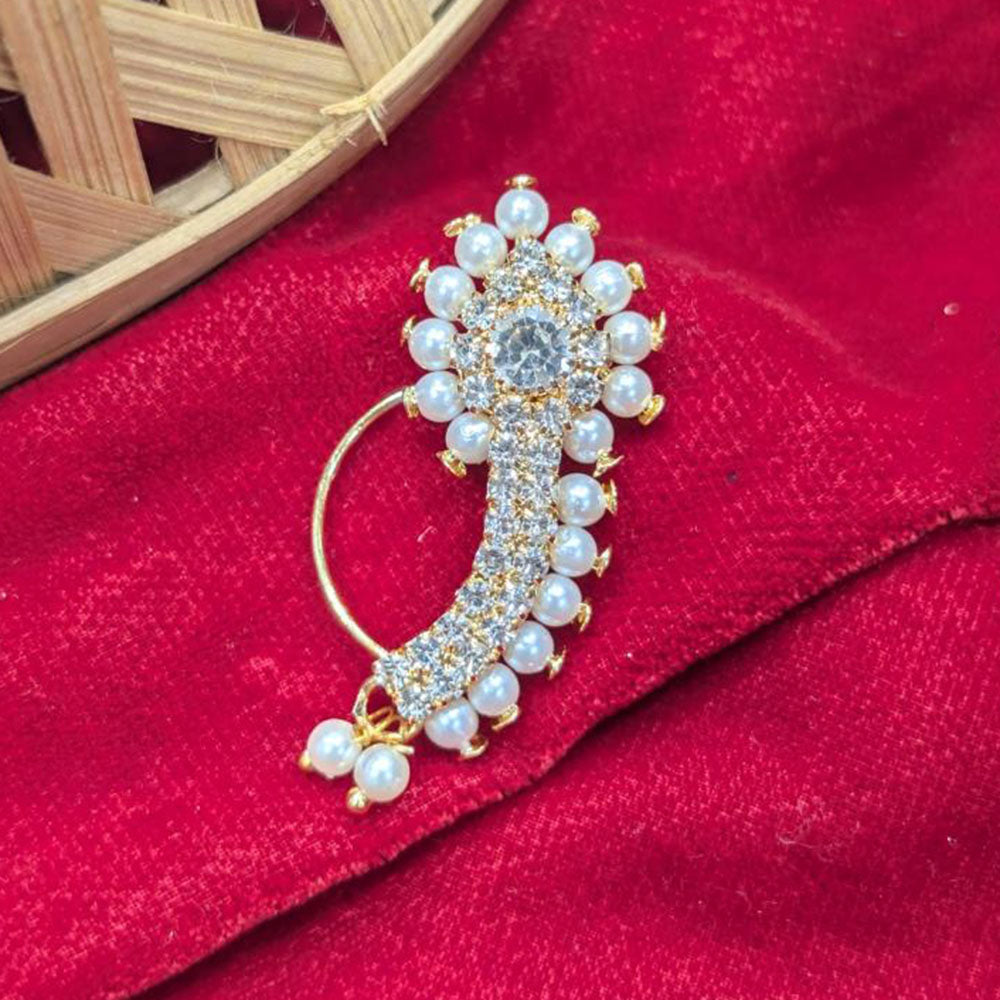 Manisha Jewellery Austrian and Pearl Nose Ring