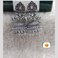 Manisha Jewellery Heritage Look Rhodium Plated Jhumka Earrings