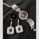 Manisha Jewellery American Diamond Earrings and Bracelet Set
