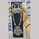 Manisha Jewellery Elegant Oxidised Plated Kundan Long Oxidised Necklace Set