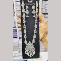 Manisha Jewellery Elegant Oxidised Plated Kundan Long Oxidised Necklace Set