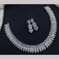Manisha Jewellery Elegant Rhodium Plated Austrian Stone Necklace Set