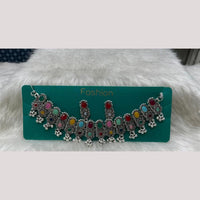 Manisha Jewellery Elegant Oxidised Plated Pota Stone Design Necklace Set