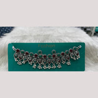 Manisha Jewellery Elegant Oxidised Plated Pota Stone Design Necklace Set