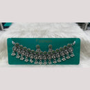 Manisha Jewellery Elegant Oxidised Plated Pota Stone Design Necklace Set