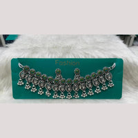 Manisha Jewellery Elegant Oxidised Plated Pota Stone Design Necklace Set