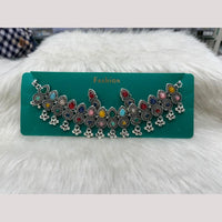 Manisha Jewellery Elegant Oxidised Plated Pota Stone Design Necklace Set