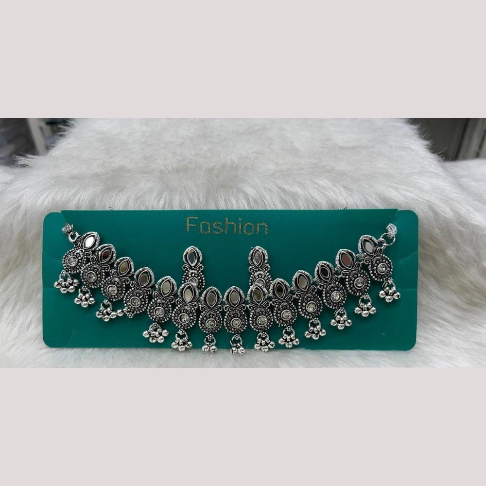 Manisha Jewellery Oxidised Plated Mirror Work Necklace Set