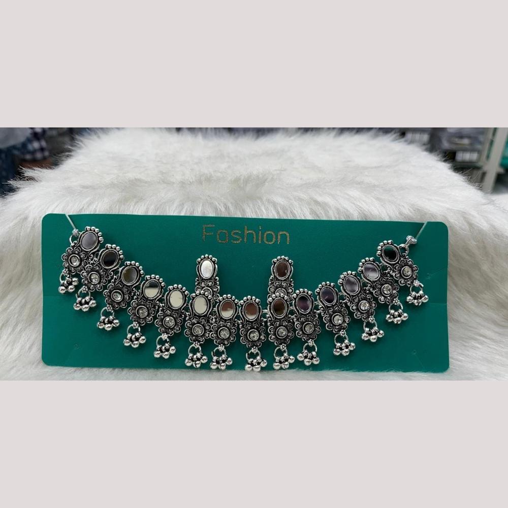 Manisha Jewellery Oxidised Plated Mirror Work Necklace Set