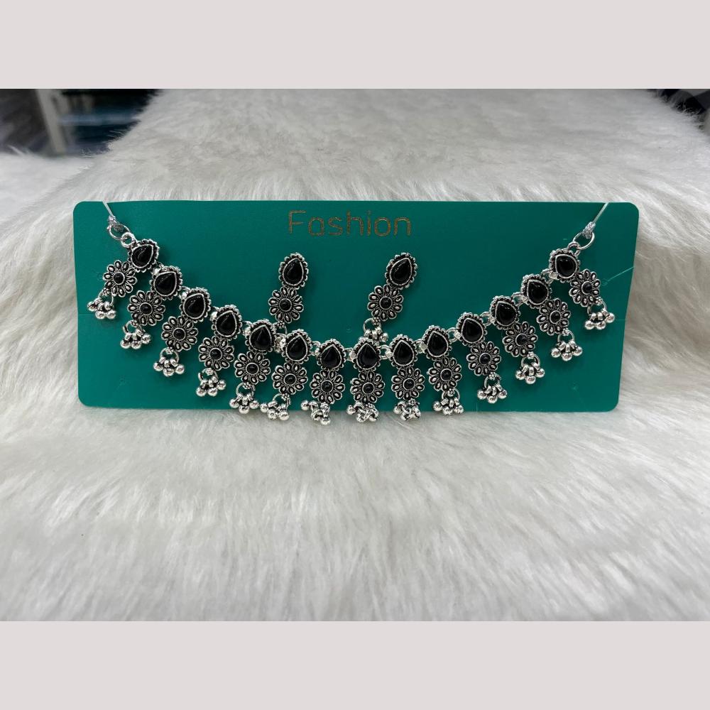 Manisha Jewellery Oxidised Plated Mirror Work Necklace Set