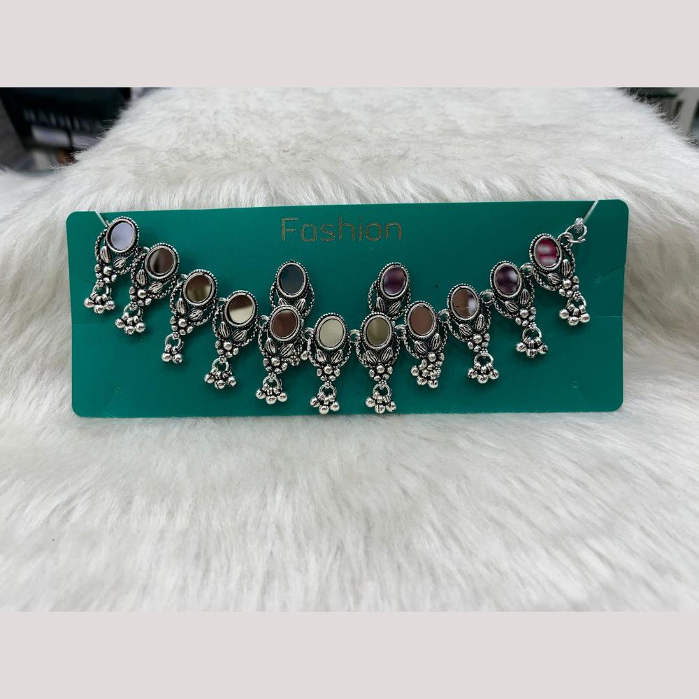 Manisha Jewellery Oxidised Plated Mirror Work Necklace Set