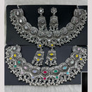 Manisha Jewellery Elegant Oxidised Plated Pota Stone Design Necklace Set