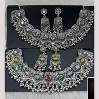 Manisha Jewellery Elegant Oxidised Plated Pota Stone Design Necklace Set