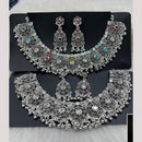 Manisha Jewellery Elegant Oxidised Plated Pota Stone Design Necklace Set