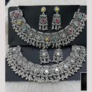 Manisha Jewellery Elegant Oxidised Plated Pota Stone Design Necklace Set