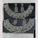 Manisha Jewellery Elegant Oxidised Plated Pota Stone Design Necklace Set