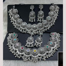 Manisha Jewellery Elegant Oxidised Plated Pota Stone Design Necklace Set